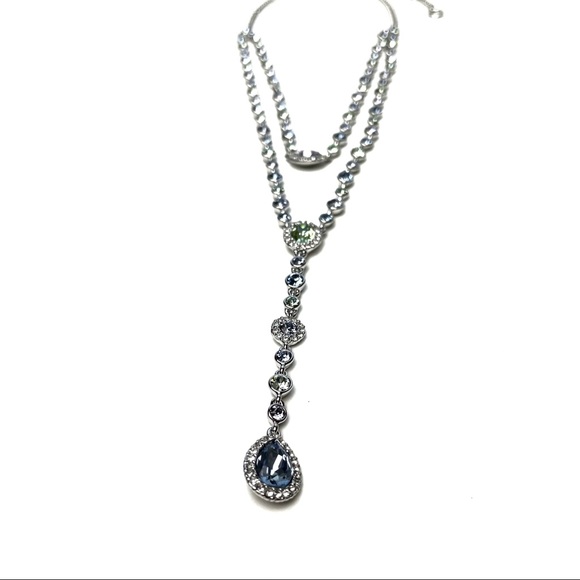 Givenchy | NWT Double Layered Crystal Rhodium Pave Y-Necklace - Picture 4 of 15